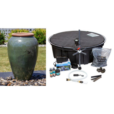 Tuscany FNT40768 Ceramic Triple Vase Complete Fountain Kit Vase Fountain Blue Thumb